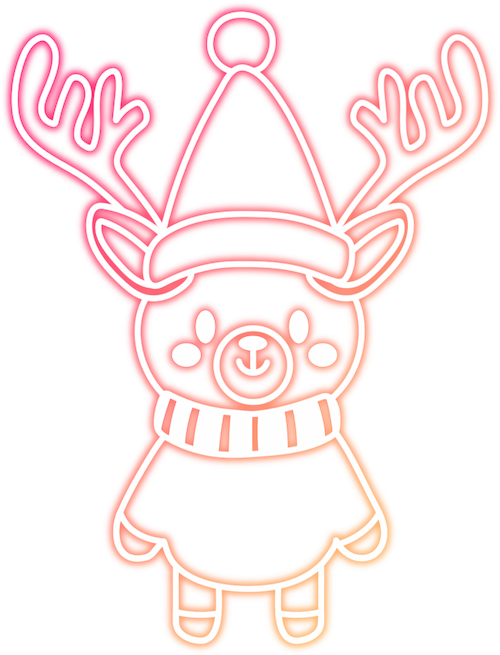 サンタキャップをかぶったトナカイ